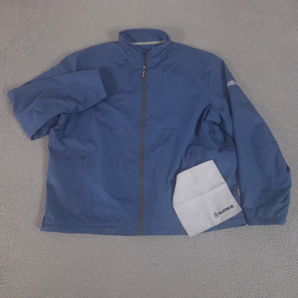 Sunice Jacket Mens XXL Blue Gore-Tex Hurricane Waterproof Ball Cleaner Rain Coat